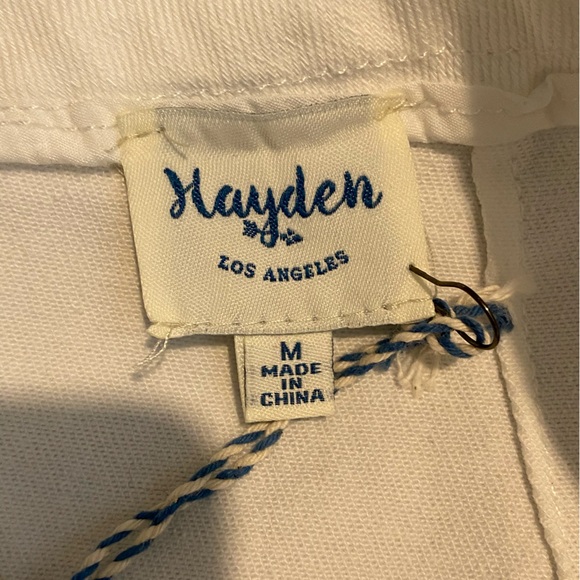 NWT lace up white denim skirt by Hayden  fringe skirt | festival wear Size M - Picture 7 of 9